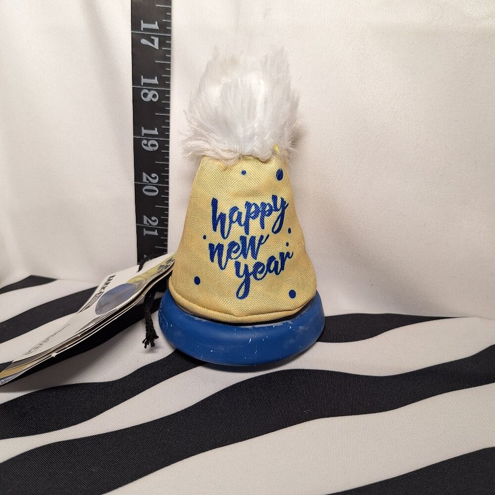 NWT Bark Super Chewer Chew Years Party Hat Dog Toy S-M